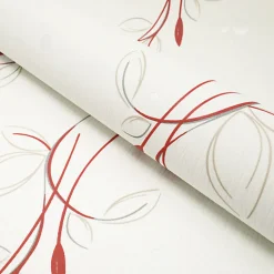 Papier peint vinyle expansé sur intissé - Basique - Motif floral rouge pois satiné - Rouleau(x)