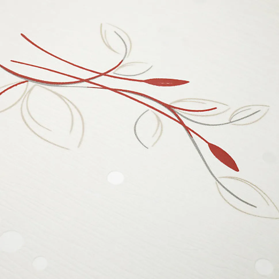 Papier peint vinyle expansé sur intissé - Basique - Motif floral rouge pois satiné - Rouleau(x)