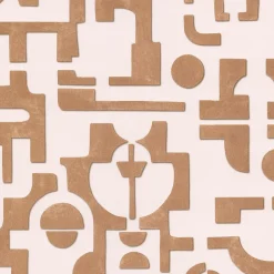 Papier peint vinyle expansé à coller formes géométriques velours beige L.10 05 x l.53cm