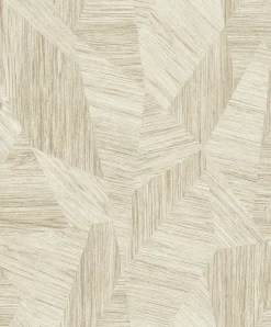Papier peint vinyle expansé intissé géométrique effet parquet Talenso chêne clair L.1005 x l.53cm Grandeco