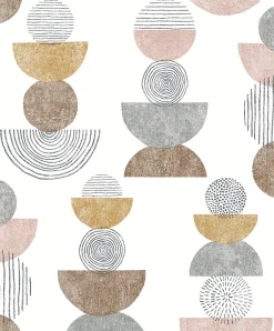 Papier peint vinyle expansé à coller formes géométriques velours gris L.10 05 x l.53cm