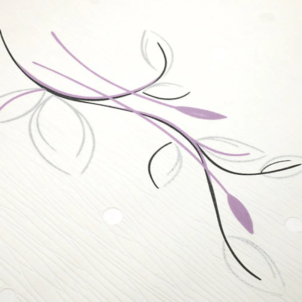 Papier peint vinyle expansé sur intissé - Basique - Motif floral violet pois satiné - Rouleau(x)