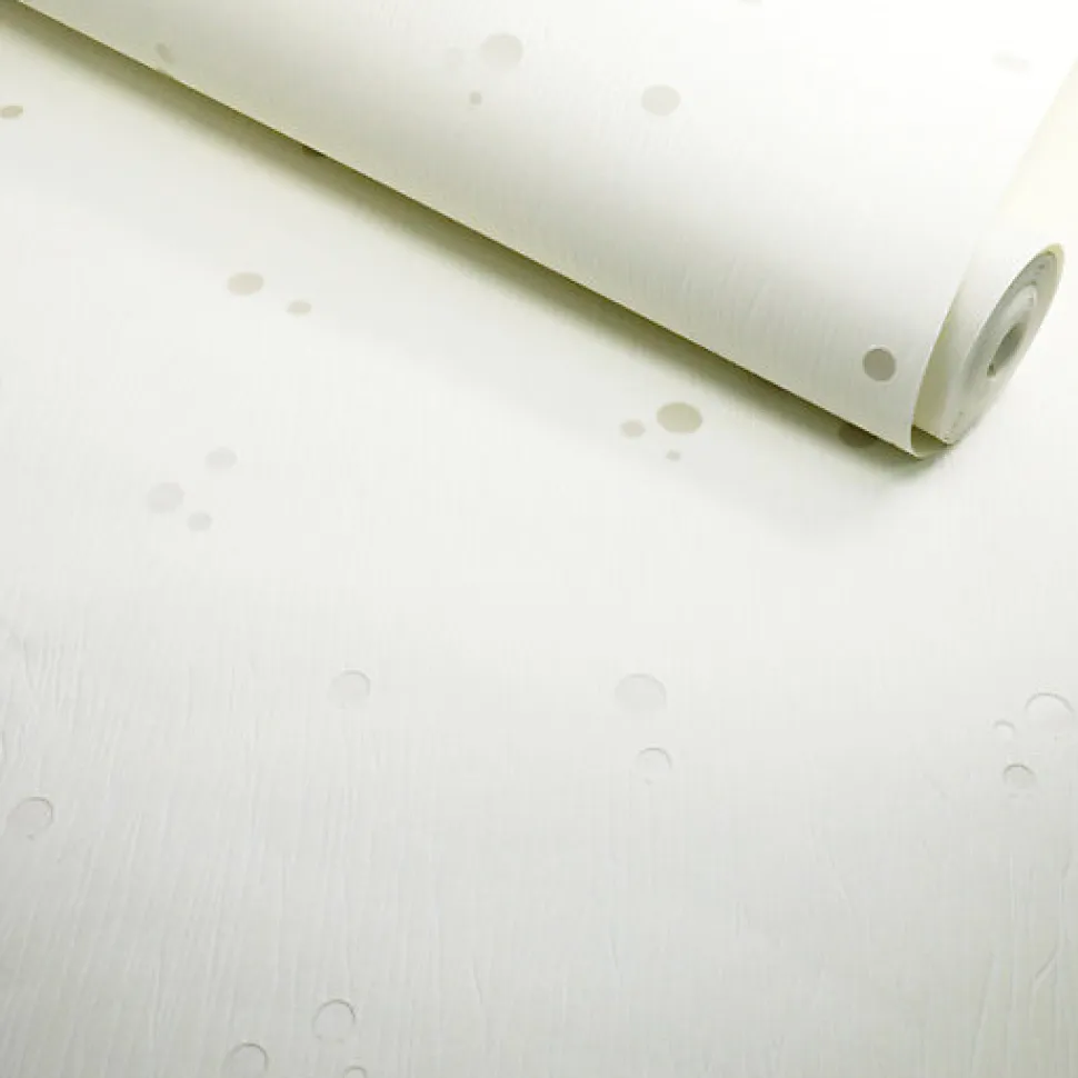 Papier peint vinyle expansé sur intissé - Classique Chic - Pois blanc satiné - Rouleau(x)