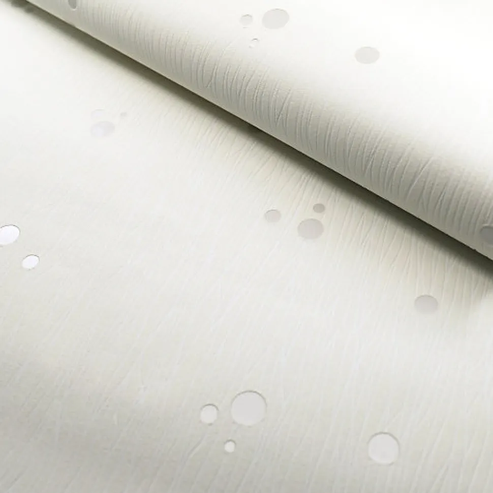 Papier peint vinyle expansé sur intissé - Classique Chic - Pois blanc satiné - Rouleau(x)