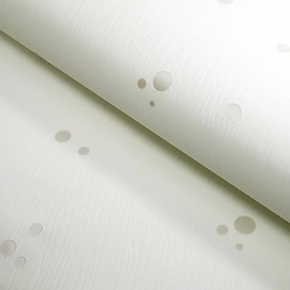 Papier peint vinyle expansé sur intissé - Classique Chic - Pois blanc satiné - Rouleau(x)