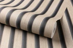 Papier peint vinyle expansé intissé effet lattes de bois clair L.1005 x l.53cm Grandeco