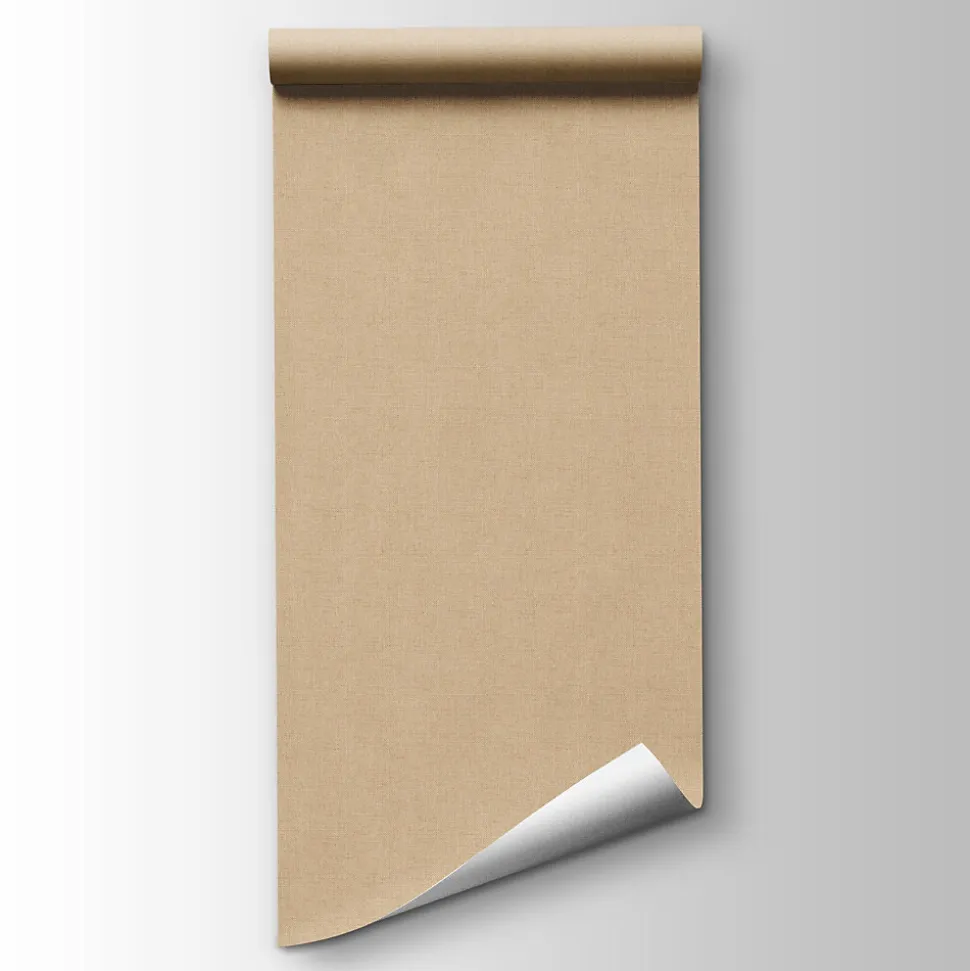 Papier peint vinyle grainé sur intissé uni tweed camel L.1001 x l.53cm Ugèpa