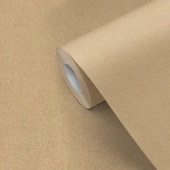 Papier peint vinyle grainé sur intissé uni tweed camel L.1001 x l.53cm Ugèpa
