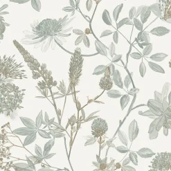 Papier peint vinyle grainé sur intissé botanique feuillage vert L.1001 x l.53 cm Ugépa