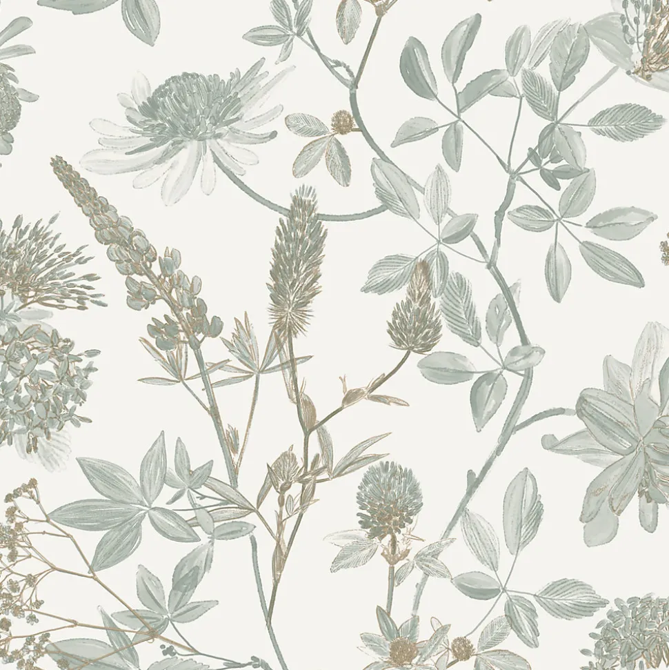 Papier peint vinyle grainé sur intissé botanique feuillage vert L.1001 x l.53 cm Ugépa