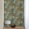 Papier peint vinyle grainé sur intissé feuillage botanique vert L.1005 x l.53cm Grandeco