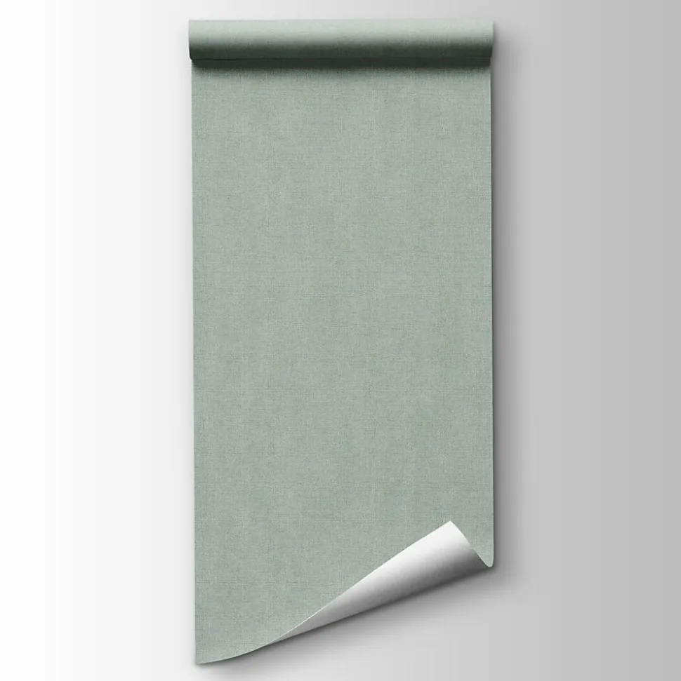 Papier peint vinyle grainé sur intissé uni tweed vert L.1001 x l.53cm Ugèpa