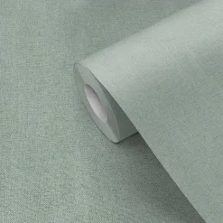 Papier peint vinyle grainé sur intissé uni tweed vert L.1001 x l.53cm Ugèpa
