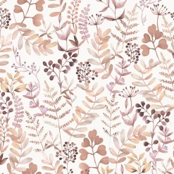 Papier peint vinyle grainé sur intissé botanique Olivia feuillage rose L.1001 x l.53 cm Ugépa