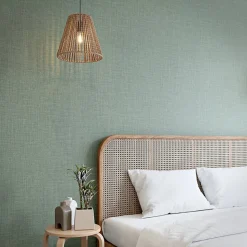 Papier peint vinyle intissé uni structuré vert L.1000 x l.52 cm GoodHome Shung