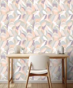 Papier peint vinyle intissé feuilles tropicales teraccotta, marron, beige L.1005 x l.53cm Ugèpa
