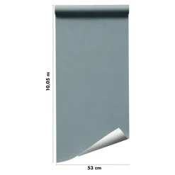 Papier peint vinyle intissé uni bleu vert L.53 x l.1005 cm GoodHome Tille