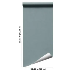 Papier peint vinyle intissé uni bleu vert L.53 x l.1005 cm GoodHome Tille