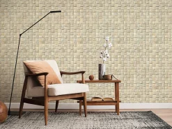 Papier peint vinyle intissé imitation tressage beige L.1001 x l.53cm