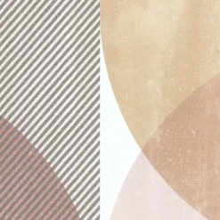 Papier peint vinyle intissé Sejours & Chambres Lutece mat et satiné géométrique rose, gris, jaune l.1005 x l.53 cm