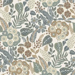 Papier peint vinyle intissé fleuri Alice bleu L.1005 x l.53cm Grandeco