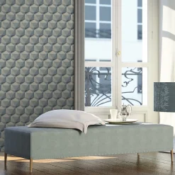 Papier peint Vinyle Intissé GoodHome Molta gris et vert