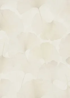 Papier peint vinyle intissé feuilles de ginko beige crème L.1005 x l.53cm, Erismann Ginko dream