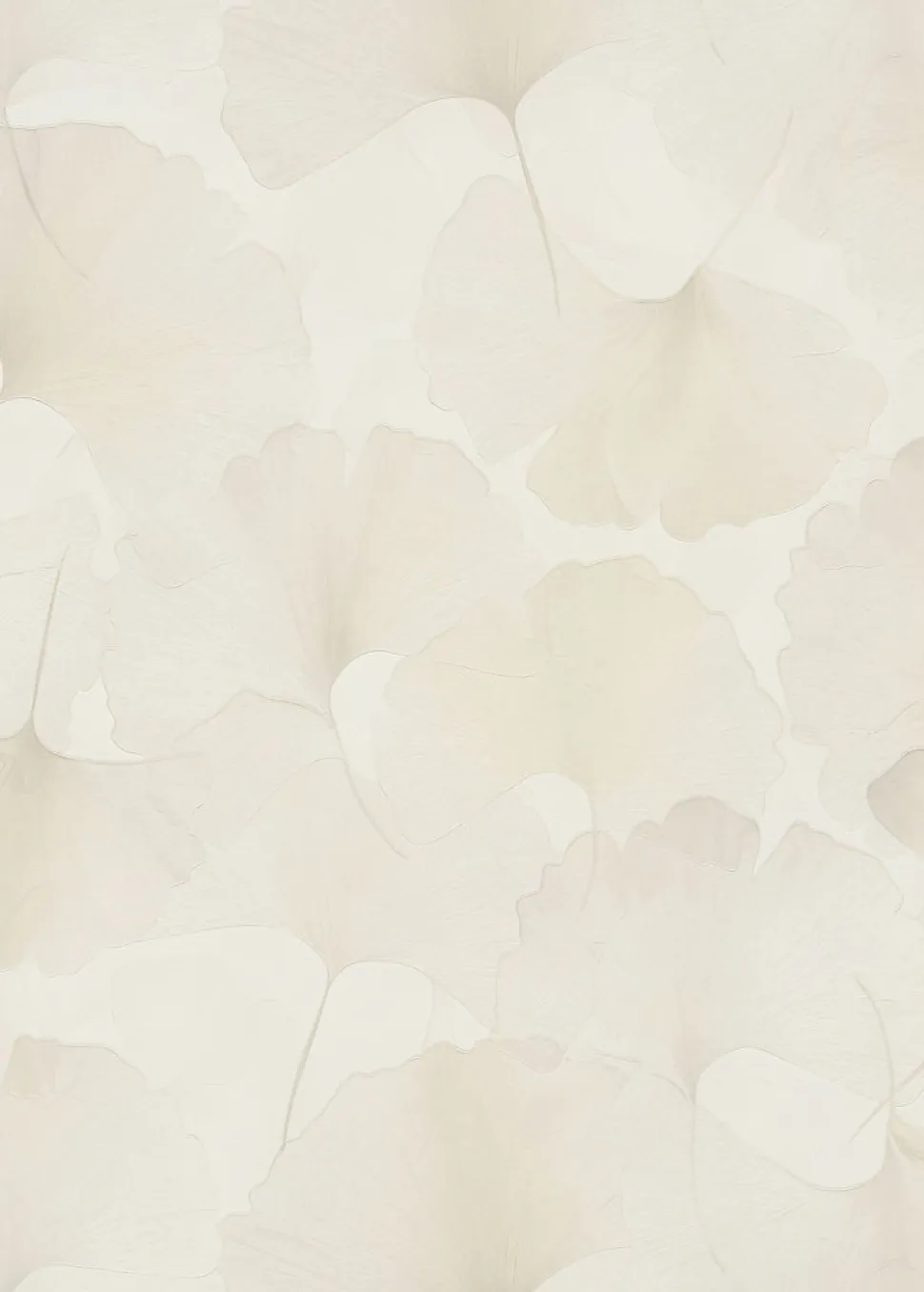 Papier peint vinyle intissé feuilles de ginko beige crème L.1005 x l.53cm, Erismann Ginko dream