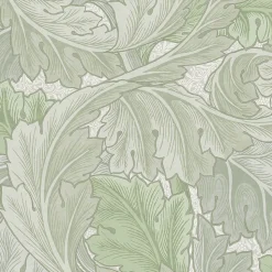 Papier peint vinyle intissé feuillage vert L.1000 x l.52 cm William Morris Acanthus