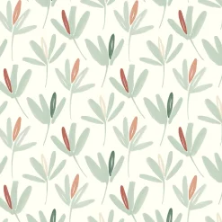 Papier peint vinyle intissé à coller marguerites fleurs vert L.10 05 x l.53cm