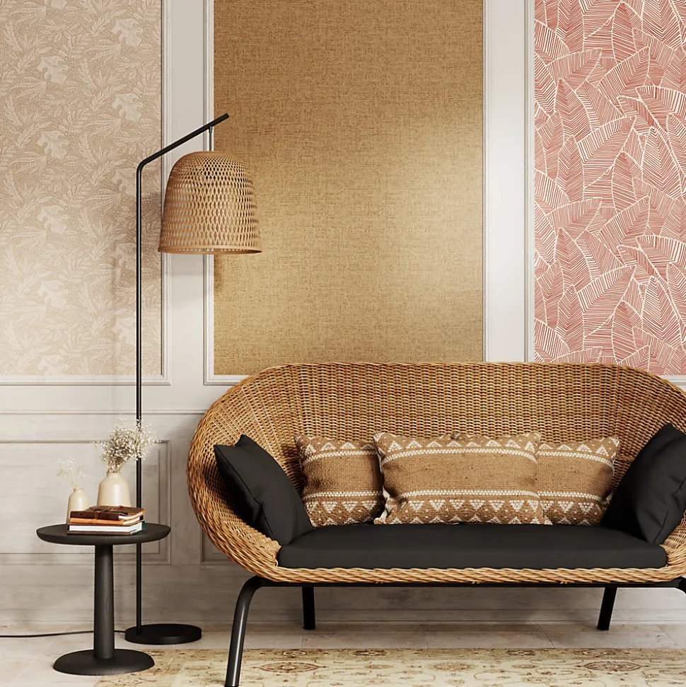 Papier peint vinyle intissé Gebu GoodHome motif palmier rose L. 10,05m x l. 0,53m