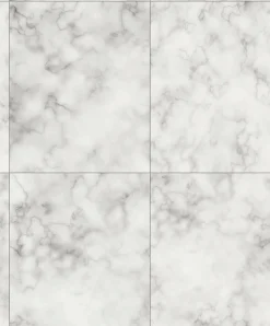 Papier peint vinyle intissé Reality Iv Lutece mat et satiné carrelage, effet marbre gris l.1005 x l.53 cm