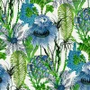 Papier peint vinyle intissé Cuisines & Bains Lutece mat et satiné fonds marins bleu, vert l.1005 x l.53 cm