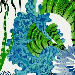 Papier peint vinyle intissé Cuisines & Bains Lutece mat et satiné fonds marins bleu, vert l.1005 x l.53 cm