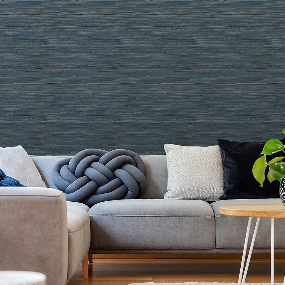 Papier peint vinyle intissé GoodHome Meroe bleu foncé