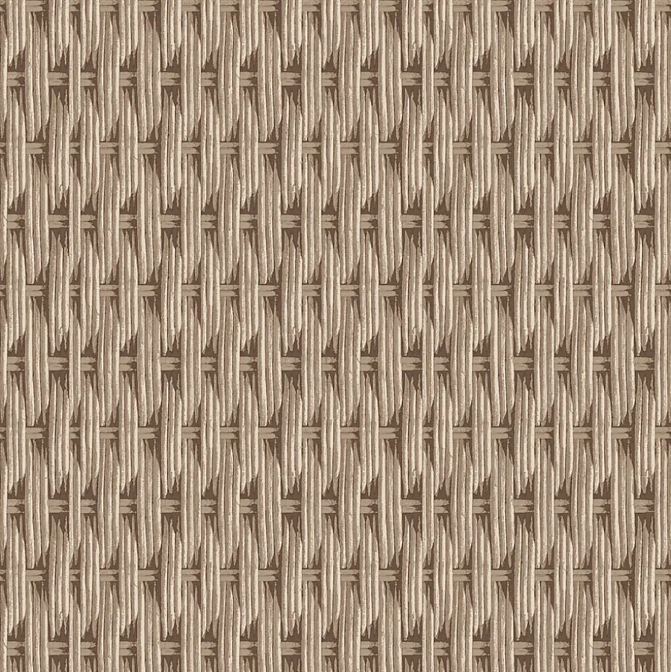 Papier peint vinyle intissé Villa Rosalie Lutece mat et satiné trompe l'œil paille beige, taupe l.1005 x l.53 cm