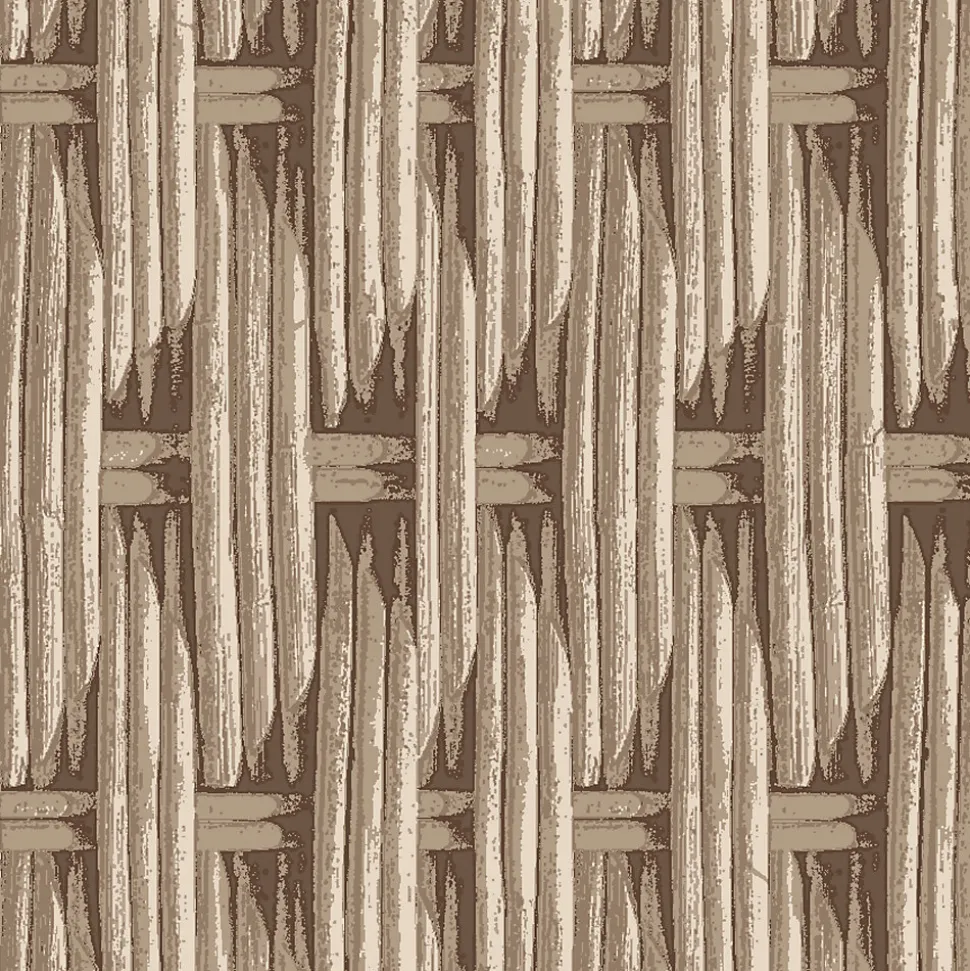 Papier peint vinyle intissé Villa Rosalie Lutece mat et satiné trompe l'œil paille beige, taupe l.1005 x l.53 cm