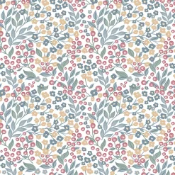 Papier peint vinyle intissé fleuri liberty Mini darla rose, vert, jaune L.1005 x l.53cm Ugepa