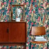 Papier peint vinyle intissé fleuri rose, vert L.1005 x l.53cm Grandeco, Delphinium