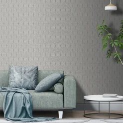 Papier peint Vinyle Intissé GoodHome Aytasi argent