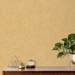 Papier peint vinyle intissé Reality Iv Lutece mat et satiné ecorce, faux uni jaune, ocre l.1005 x l.53 cm