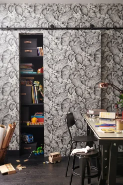 Papier peint vinyle intissé GoodHome noir et blanc