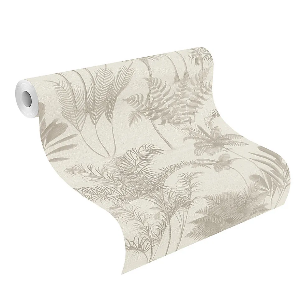 Papier peint vinyle intissé expansé palmiers beige l.53 x H.1005 cm Rasch