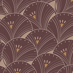 Papier peint vinyle intissé Villa Rosalie Lutece mat et satiné art déco rouge l.1005 x l.53 cm