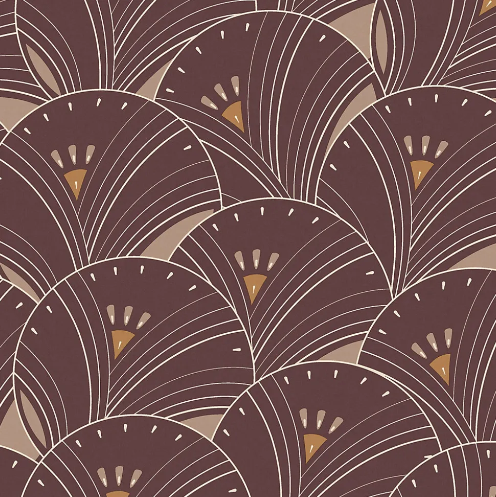 Papier peint vinyle intissé Villa Rosalie Lutece mat et satiné art déco rouge l.1005 x l.53 cm