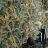 Papier peint vinyle intissé feuilles tropical vert, jaune L.1005 x l.53cm, Erismann Serenade