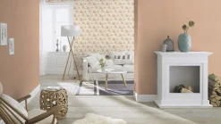 Papier peint vinyle intissé grainé feuilles de chaume beige, jaune L.1005 x l.53cm Rasch