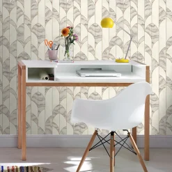 Papier peint Vinyle Intissé GoodHome Oldu blanc