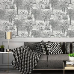 Papier peint Vinyle Intissé GoodHome Onyk gris