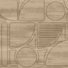 Papier peint vinyle intissé Reality Iv Lutece mat et satiné effet bois, cerclé marron, taupe l.1005 x l.53 cm